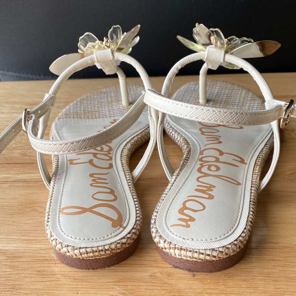 Sam Edelman Cream and Gold Floral Sandals - Picture 3 of 15
